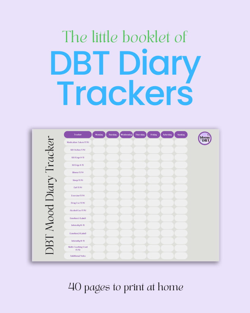 DBT Diary Cards/Mood Trackers